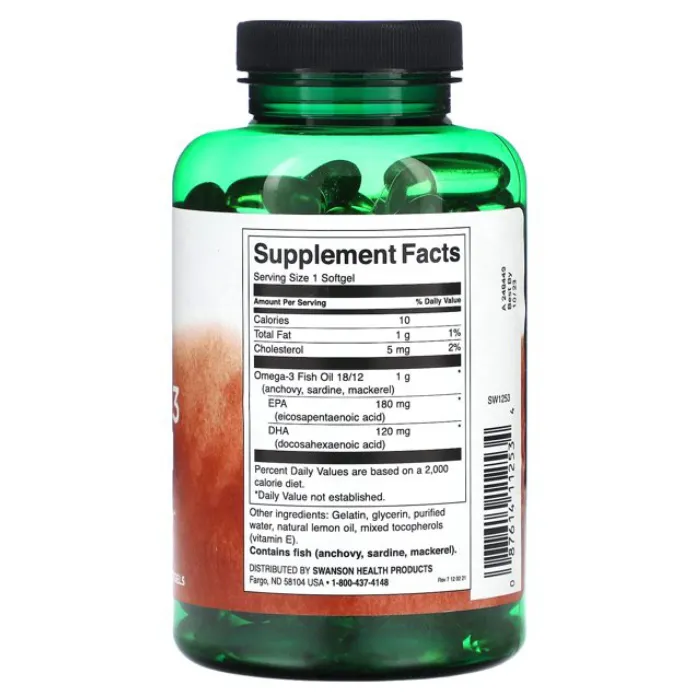 Swanson, Aceite de pescado con omega-3, limón 2