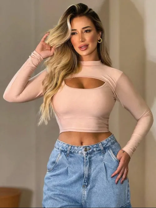 REMERA MANGA LARGA CROP