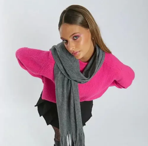 Mantón lanilla super soft plisada 