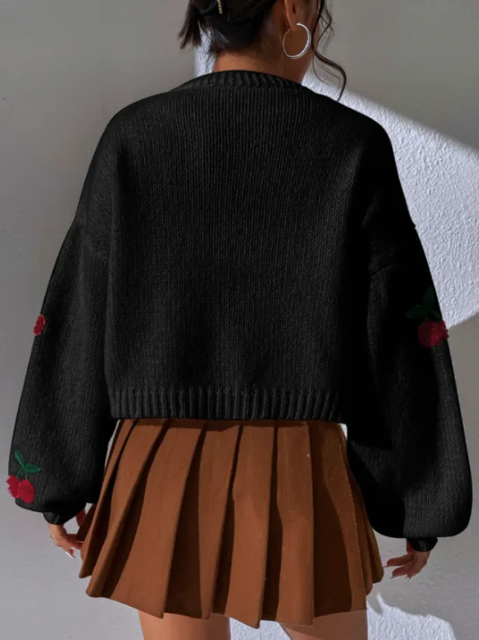 Cardigan Negro Cherry ❤️ 2