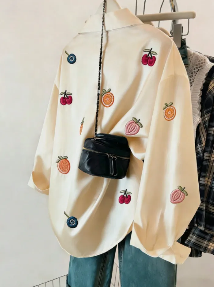 Camisa beige Estampada 🍒 2