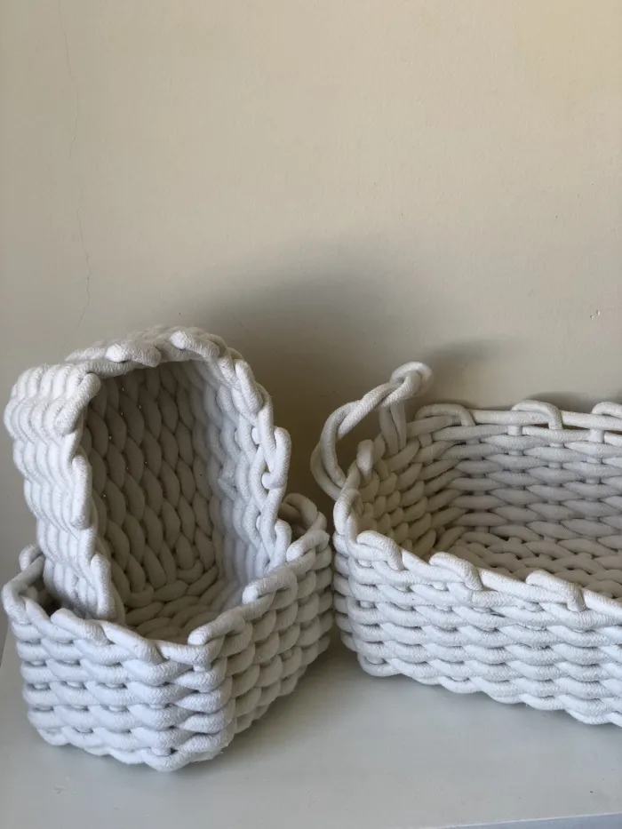 CESTO TRIO ALGODÓN ALBA BLANCO 2