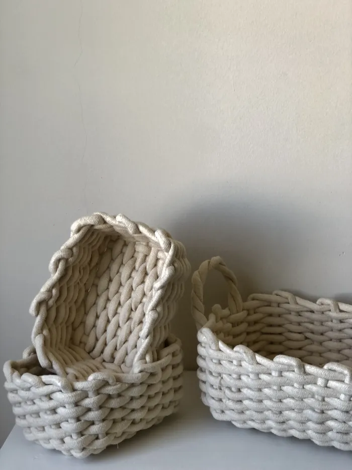 CESTO TRIO ALGODÓN ALBA CREMA  2