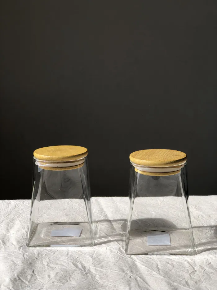 FRASCO TAPA BAMBOO CONO L