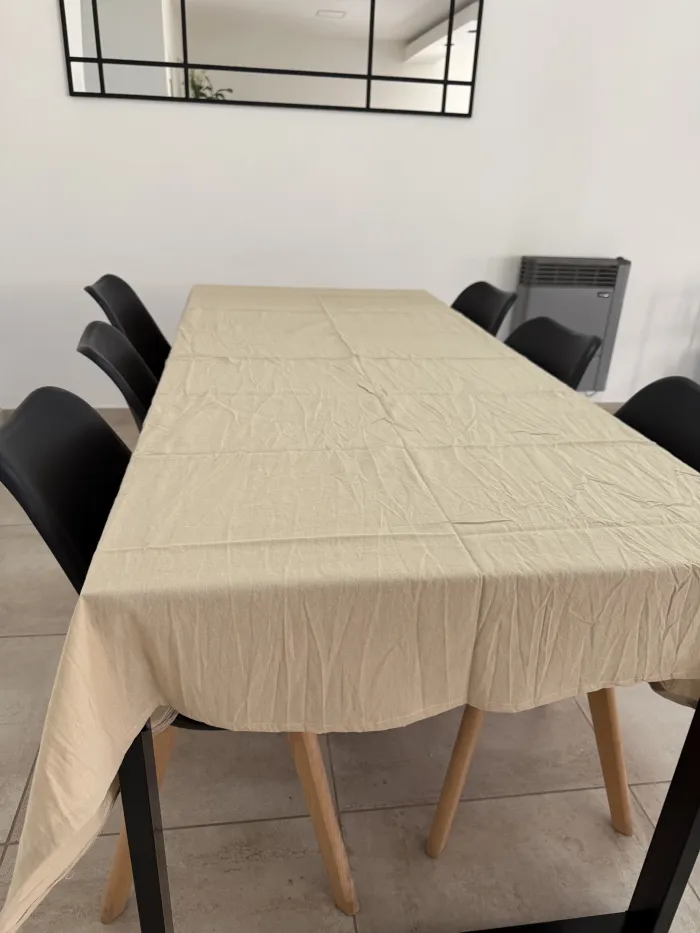 MANTEL TUSOR 150X200 BEIGE LISO 2