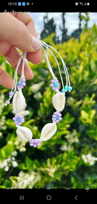 Tobillera (caracoles y flores)
