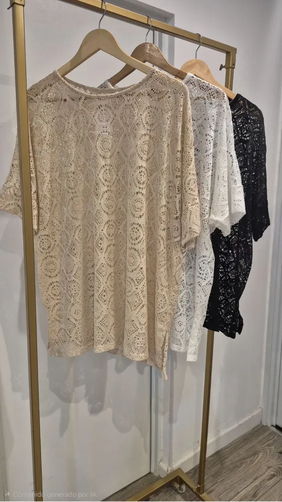 Blusa encaje, larga