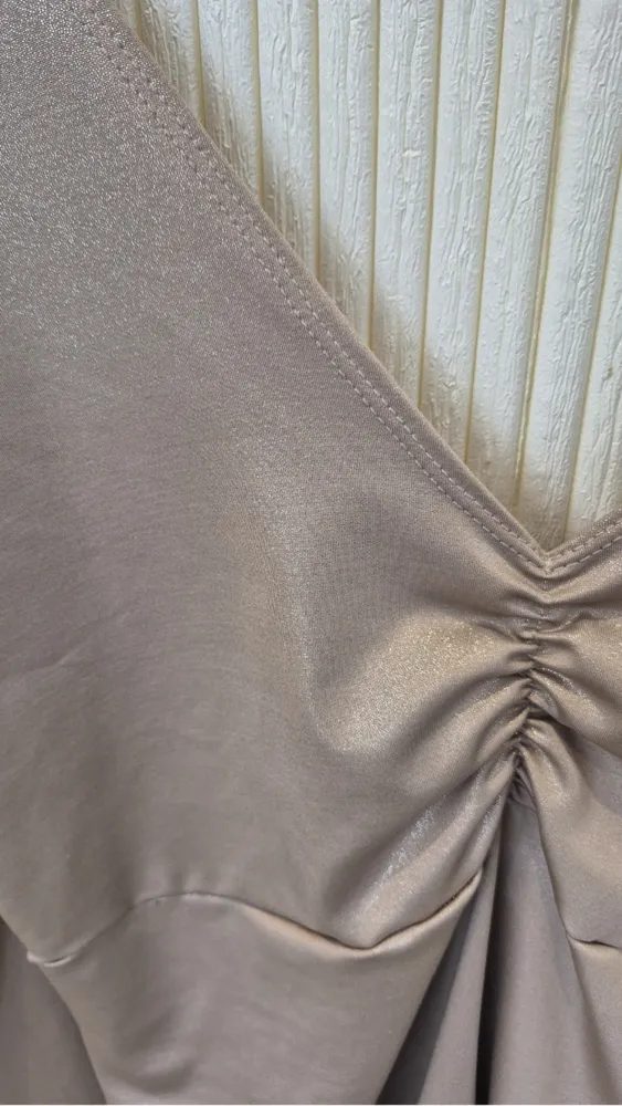 Body lurex, con frunce, manga larga  2