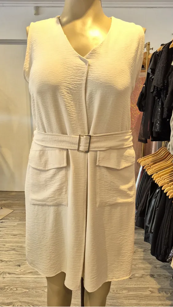 Vestido cey, con cinto  2
