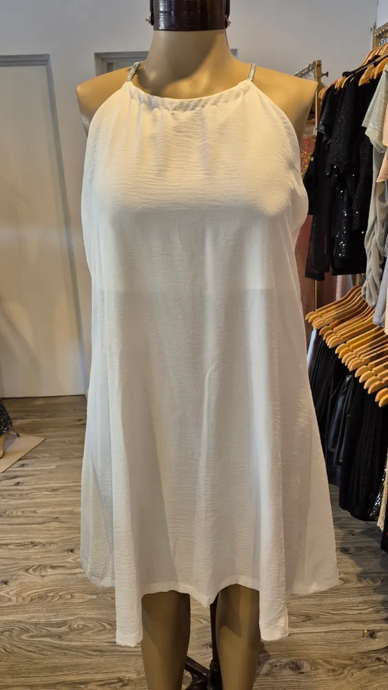 Vestido cey, bretel con strass 