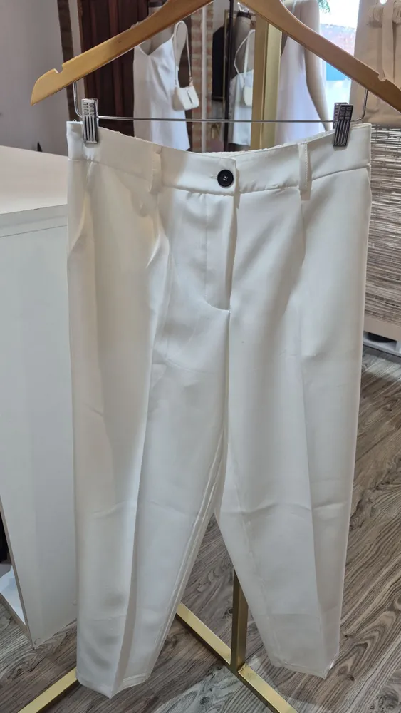 Pantalón sastrero recto, elástico en cintura 