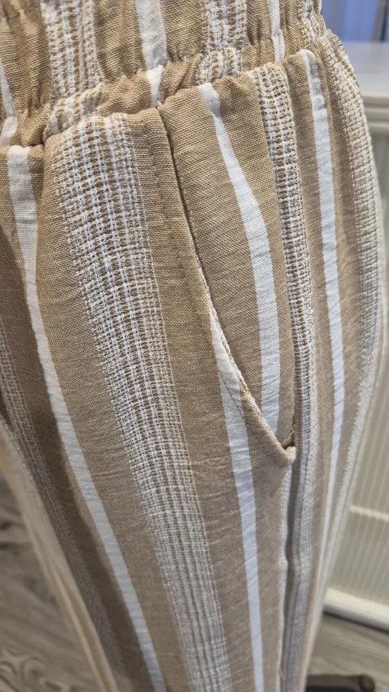 Pantalón palazo lino, rayas 2