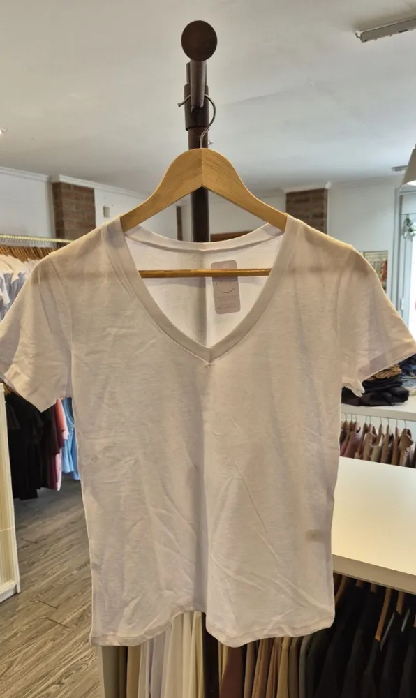 Remera básica, escote v, jersey 