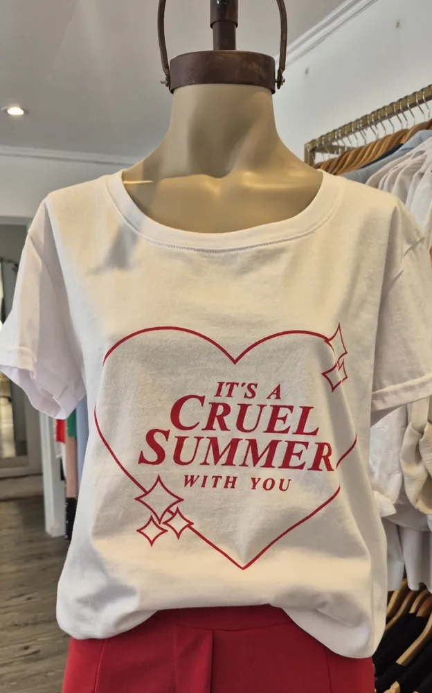 Remera algodón, estampa corazón  2