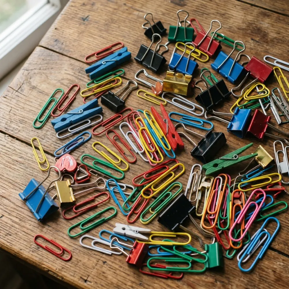 Broches, clips y aprieta papeles