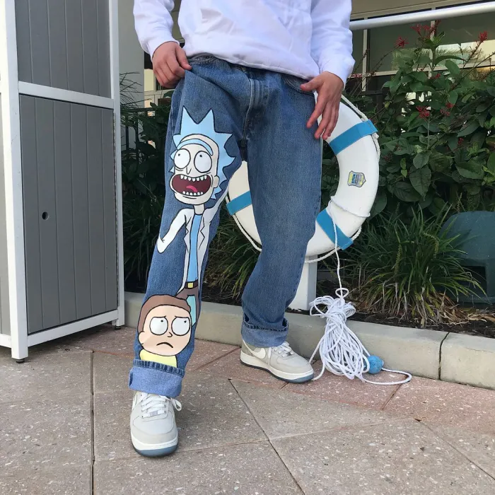 Rick and Morty custom jeans