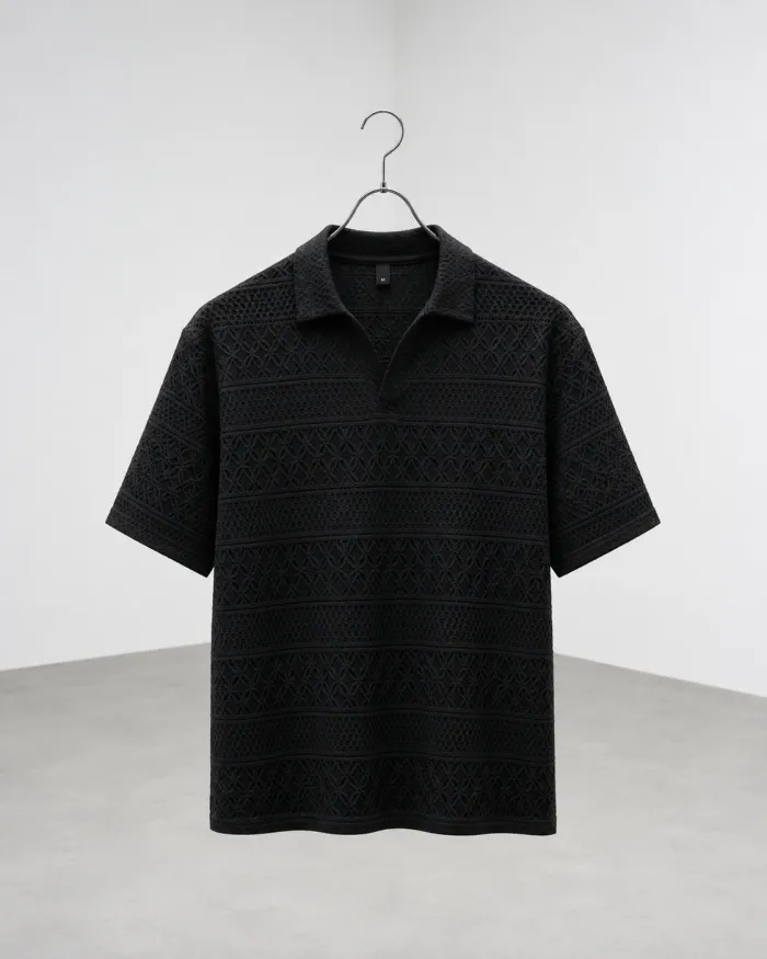 Camisa Texturizada Tipo Polo 