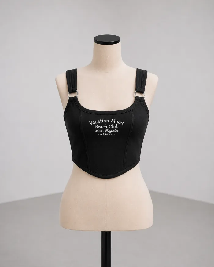 Crop Top Básico Negro