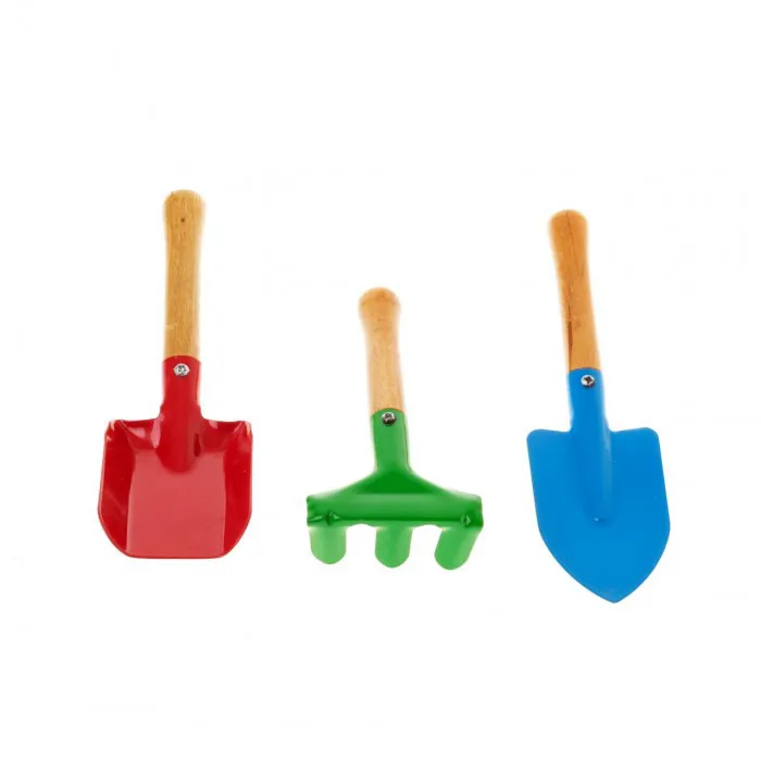 Set de jardinería chico X3 - Colores y cabo madera