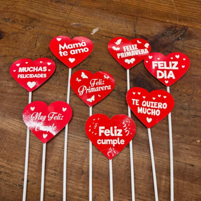 Pick Corazón con frase