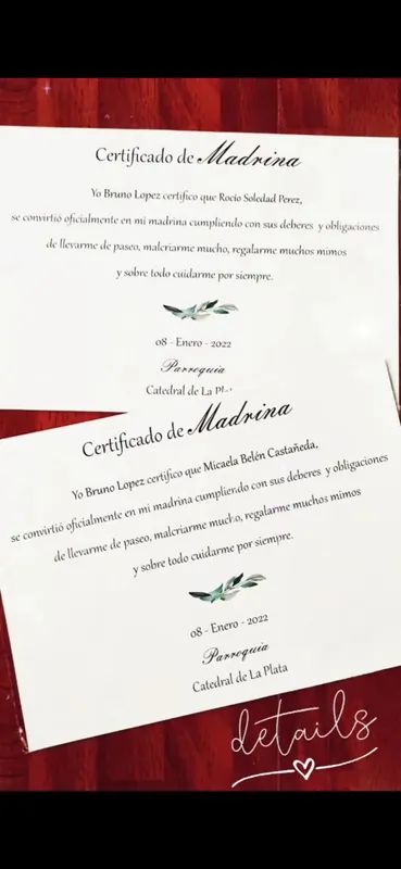 Certificado para padrinos imprimibles 