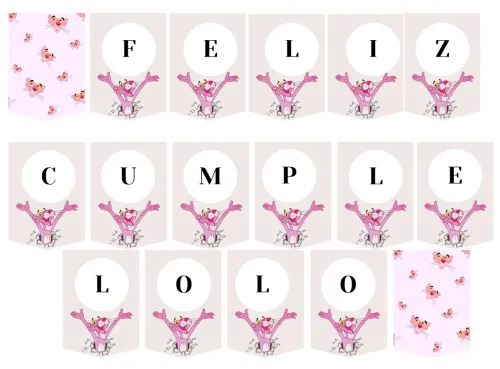 Banderines imprimibles PANTERA ROSA