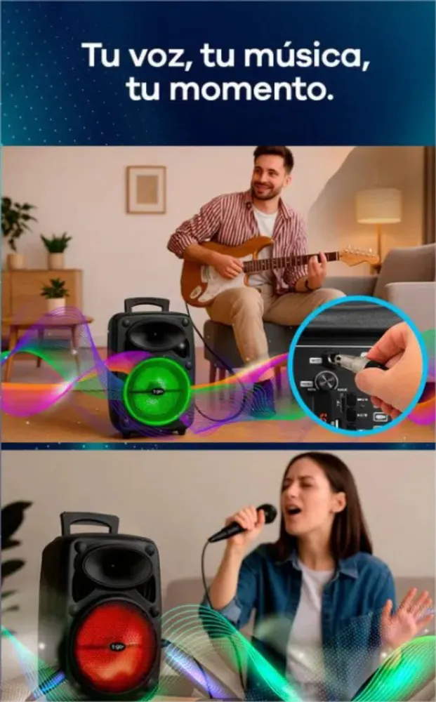 Parlante Bluetooth Portátil LED