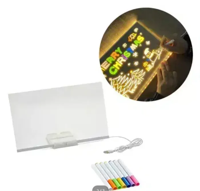 Pizarra acrílica con luz LED 2