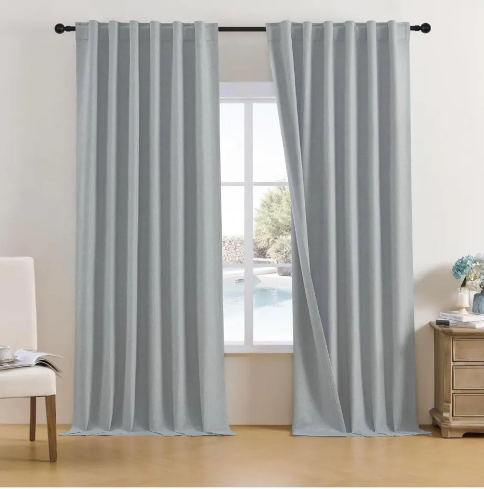 Juego de Cortinas Blackout Textil | Gris Claro