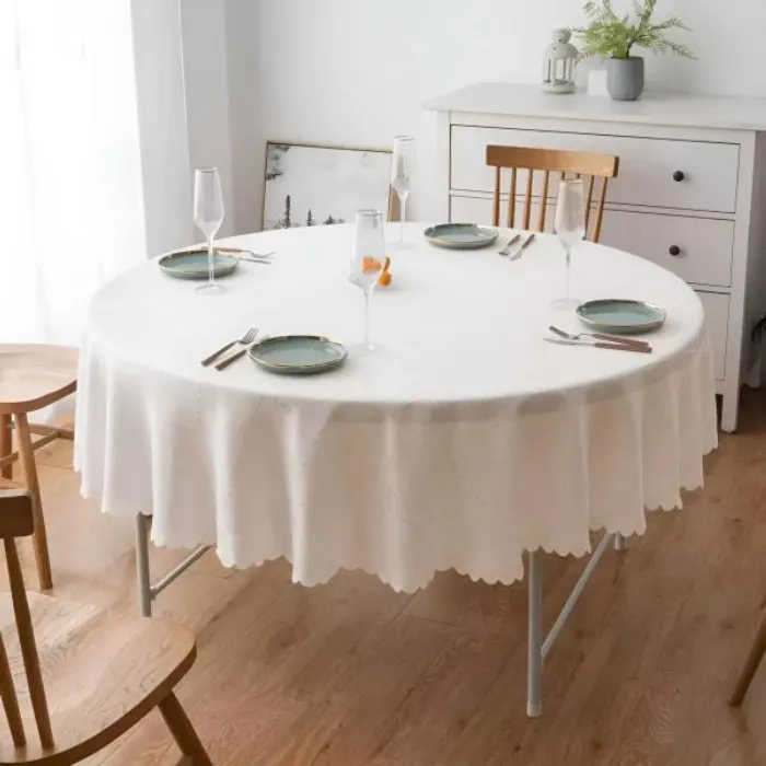 Mantel Redondo 180cm | Labrado Blanco