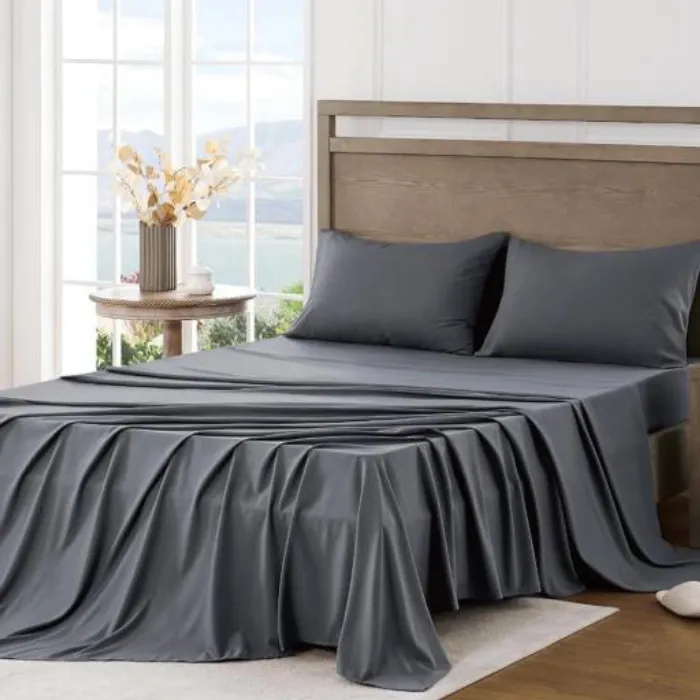 Sabanas Twin 100% Algodón | Cacharel Gris Oscuro