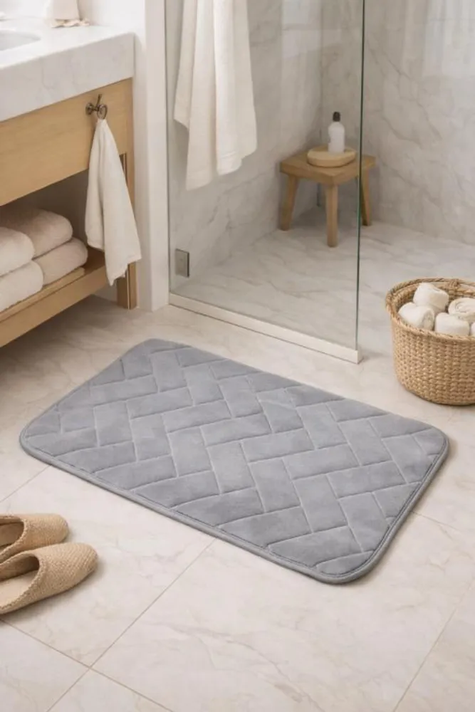 Alfombra de Baño Memory | Gris