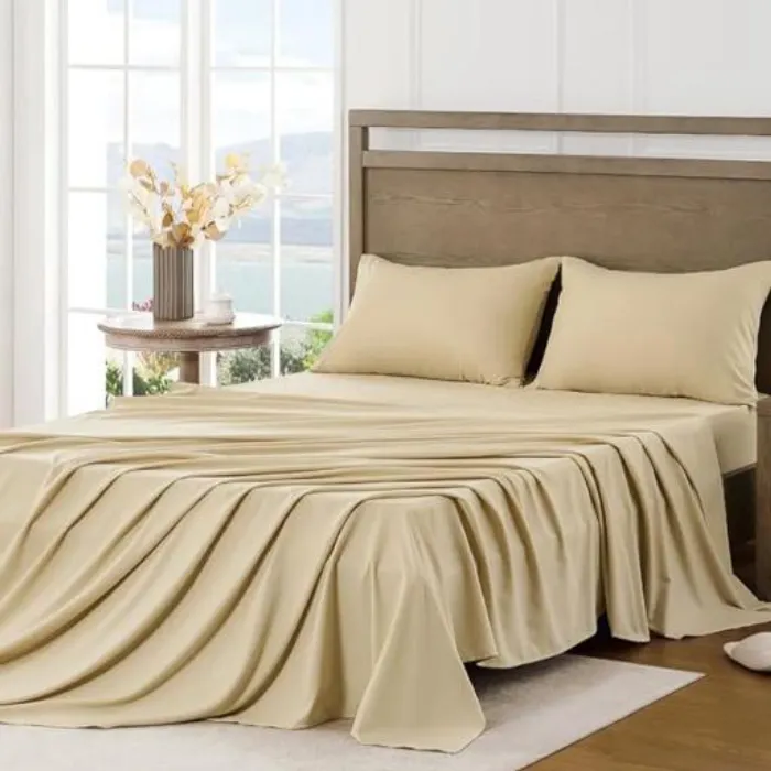 Sabanas Twin 100% Algodón | Cacharel Beige