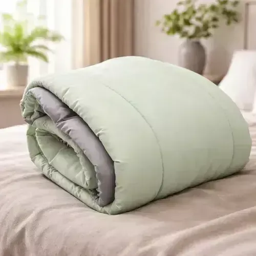Acolchado Reversible 1 1/2p | Verde-Gris 2
