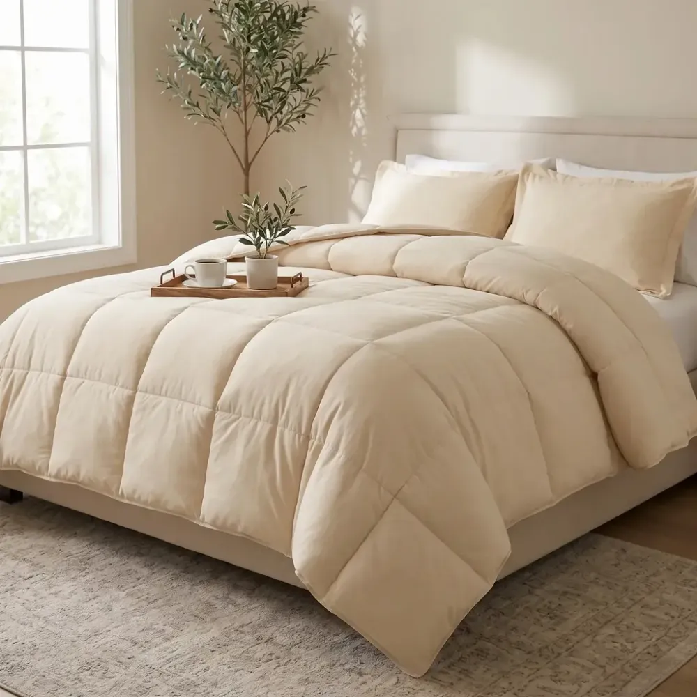 Acolchado Plumon Sintetico Queen | Beige