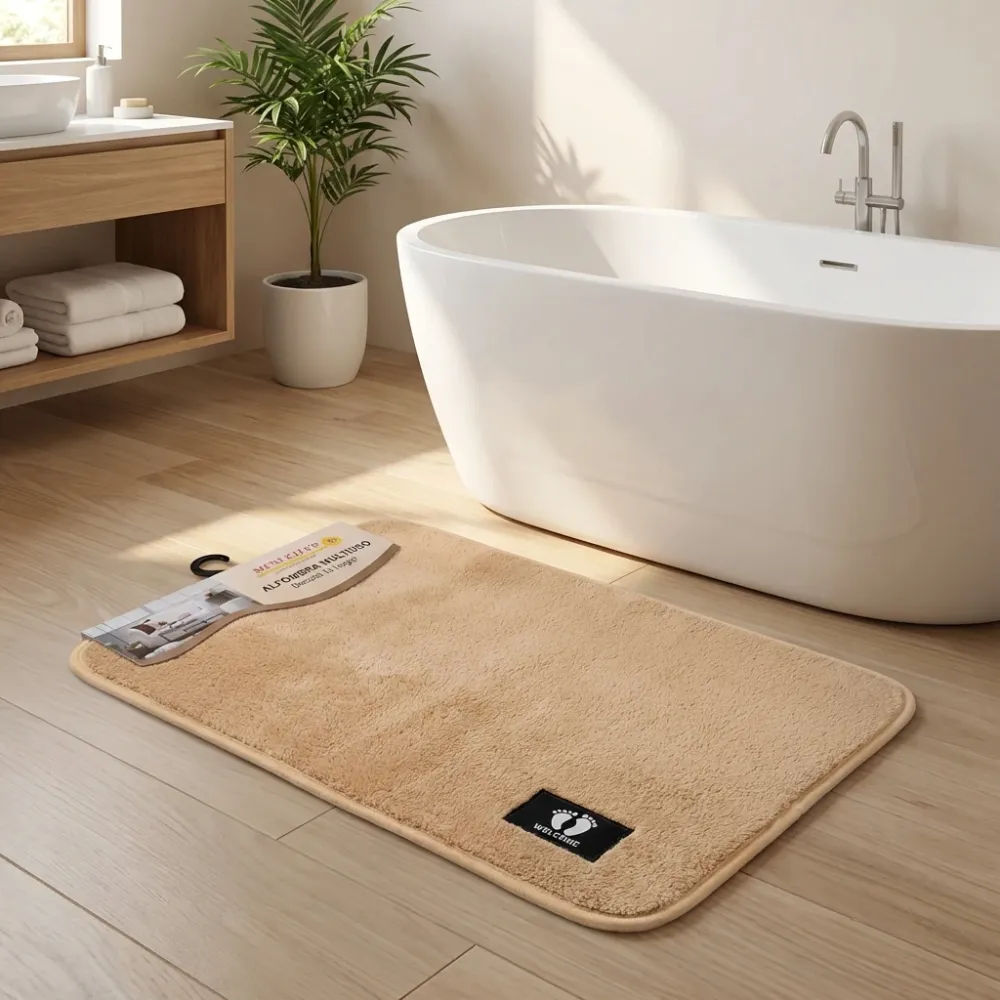 Alfombra de baño pelo corto | Beige