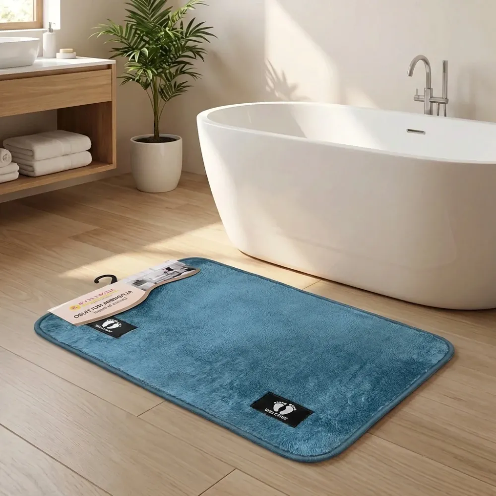 Alfombra de baño pelo corto | Turquesa