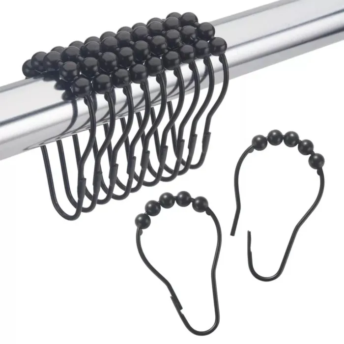 Set x12 Ganchos de Baño | Roller Negro