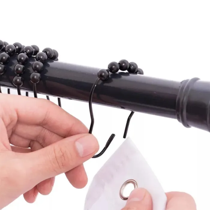 Set x12 Ganchos de Baño | Roller Negro 2