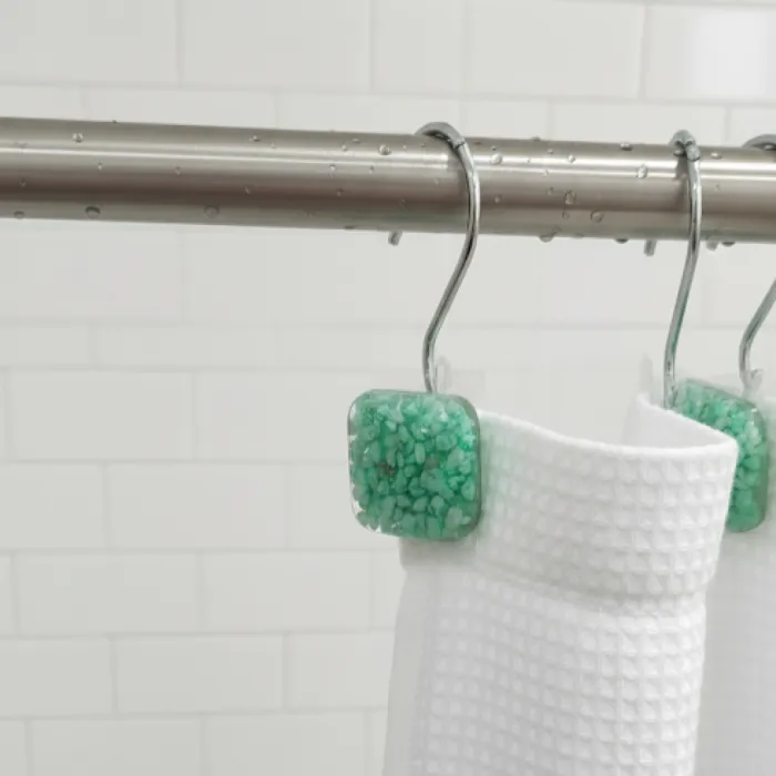 Set x12 Ganchos de Baño Resina | Cuadrado Verde