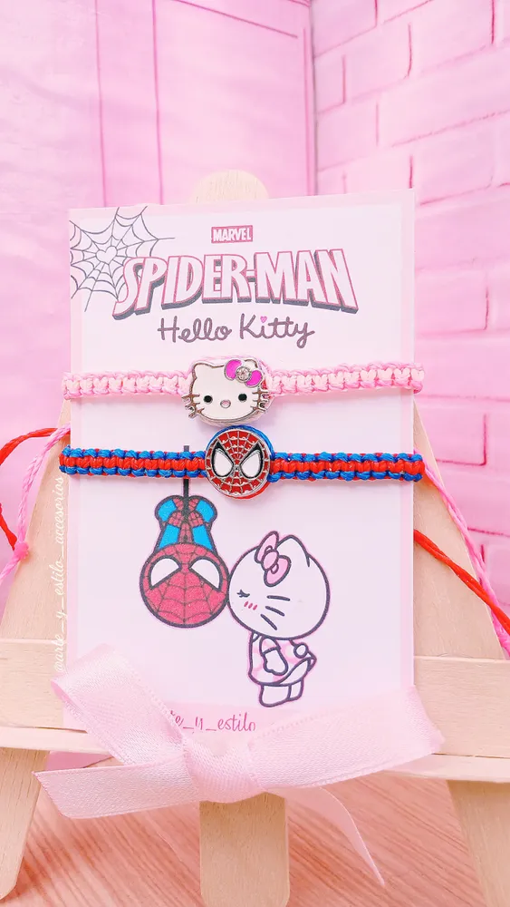 Pulseras de Spiderman y Hello Kitty 🎀✨