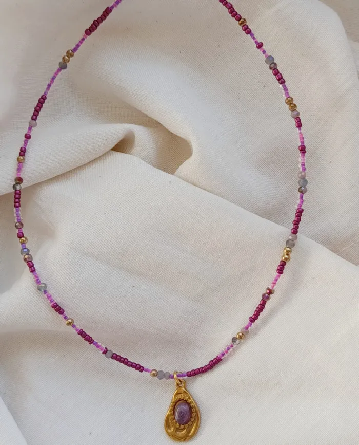 Collar Agata Fucsia 