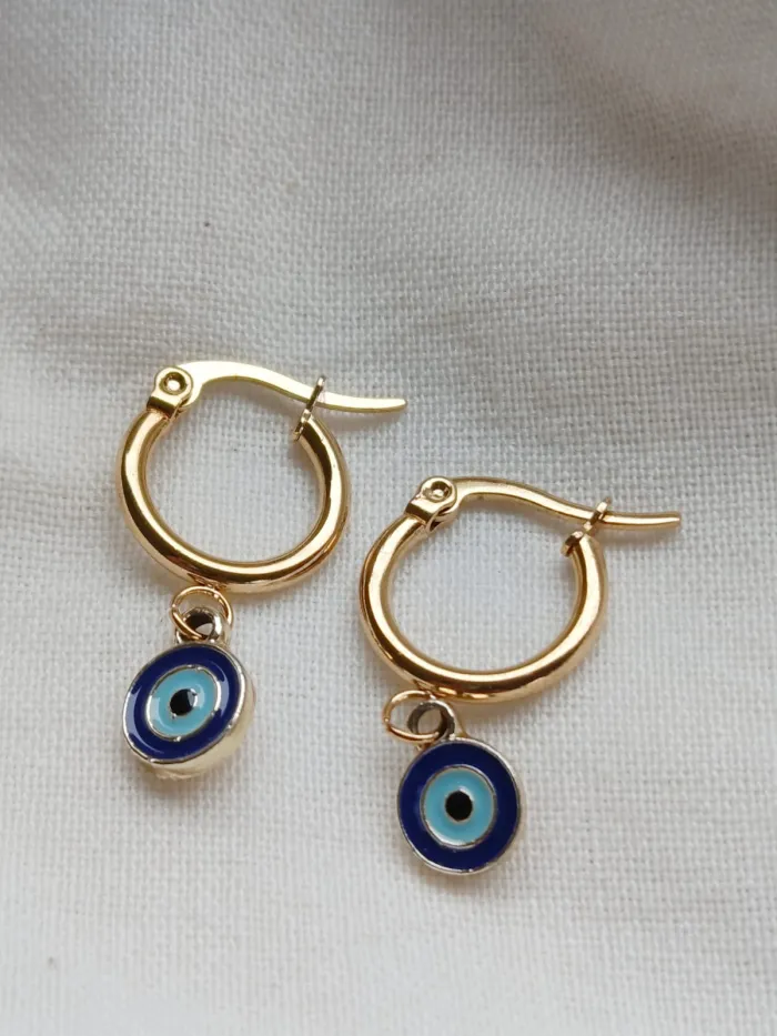 Argollas Colgantes de Ojo Turco 2