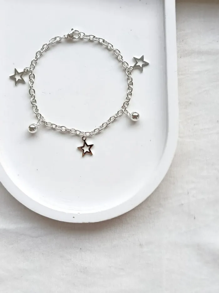 Pulsera Estrellas y Perlas  2
