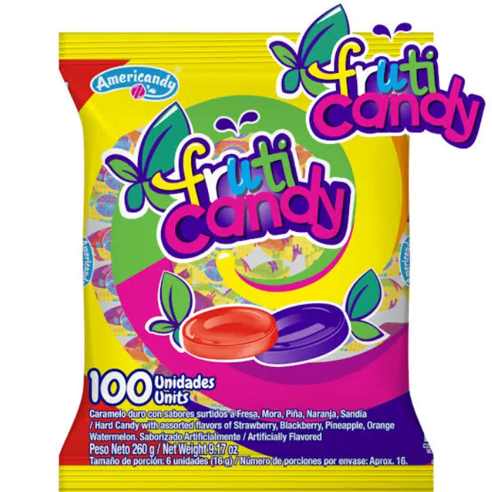 Fruty candy x 100 unidades 