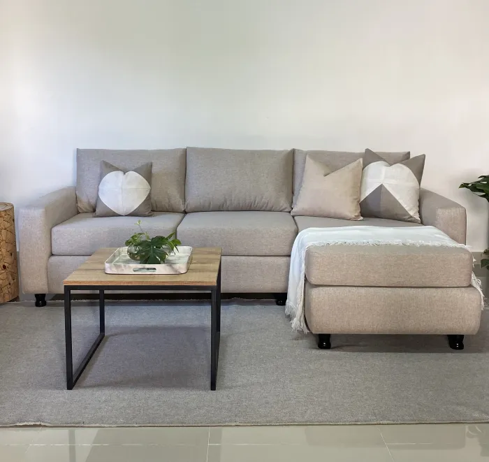 Sofá con chaise beige  2