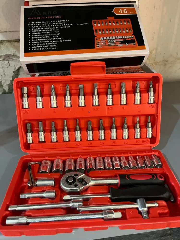 Caja Set Herramientas Juego Llave Tubo Crique Kit  2