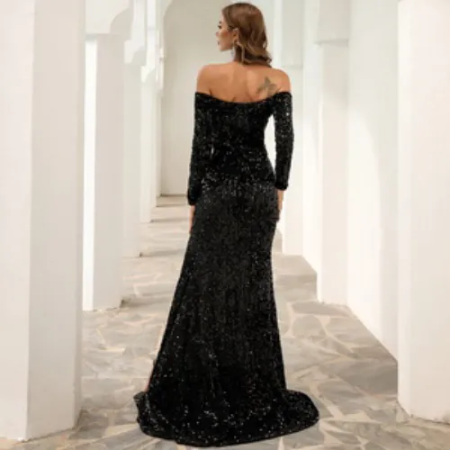 Blair Off Shoulder Sequin Gown 3