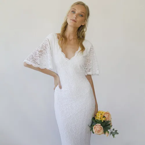 Ivory Bloom-Bohemian Butterfly Sleeve 