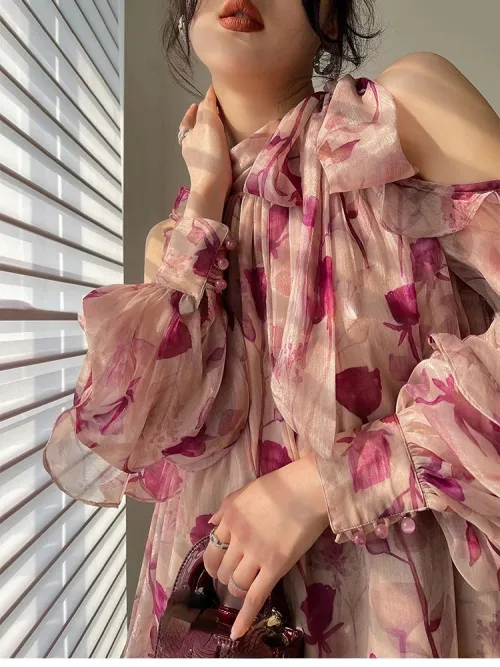 Boho Romantic Floral Ruffle Dress  3
